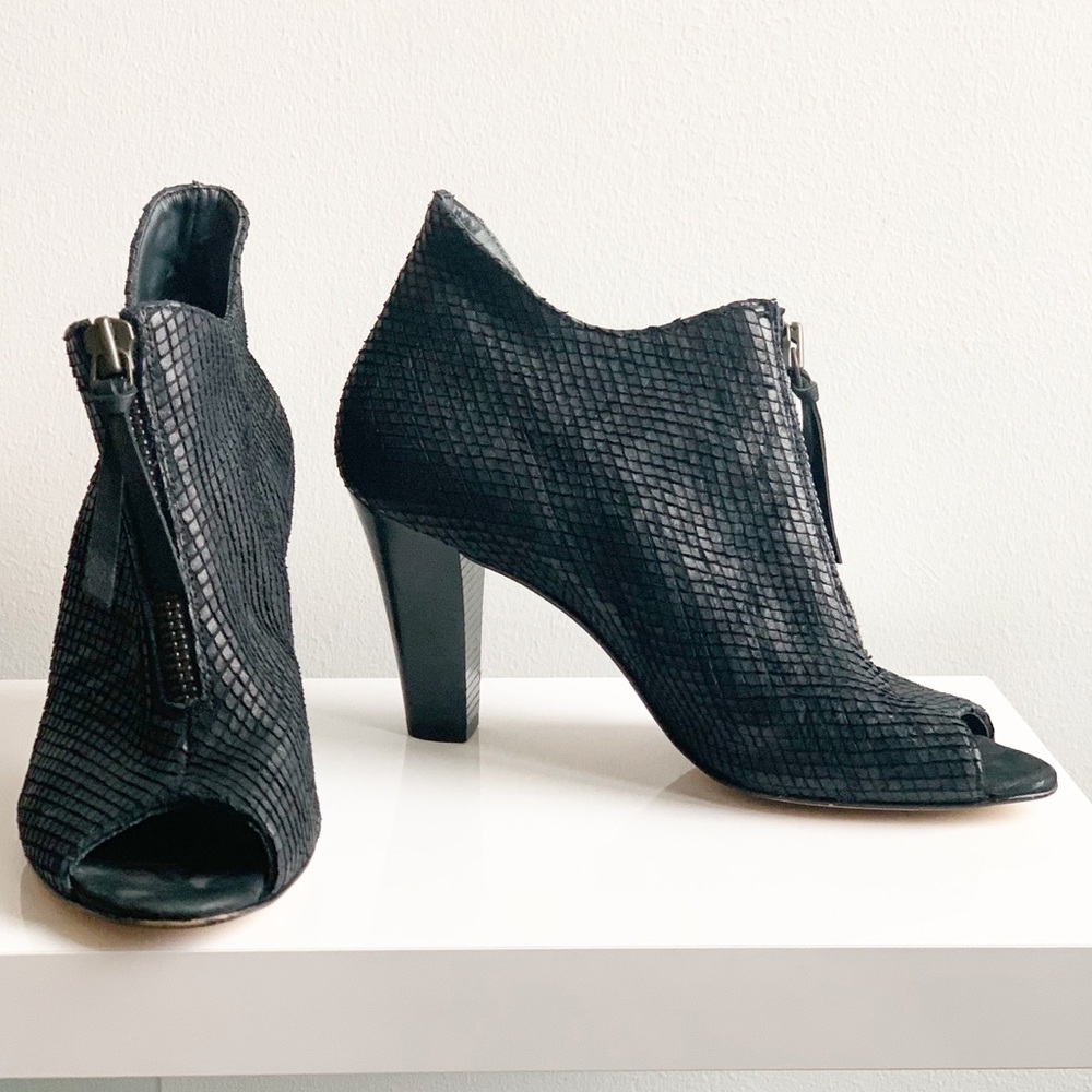 PAUL GREEN NWOT Black Suede PeepToe Booties SZ:9.5